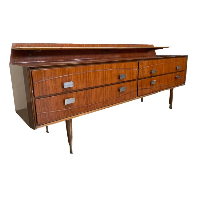 Wooden Sideboard with Marble Shelf, 1950s For Sale