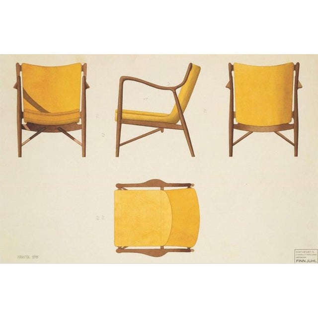 1980s Pair of Mid-Century Modern Finn Juhl Model 45 Style Open Armchairs For Sale - Image 12 of 12