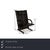 The T-Series armchair from Arflex is covered in black genuine leather. The rounded armrests set it apart. I have official...