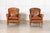 Tan English Tan Leather Club Armchairs, 1920, Set of 2 For Sale - Image 8 of 17