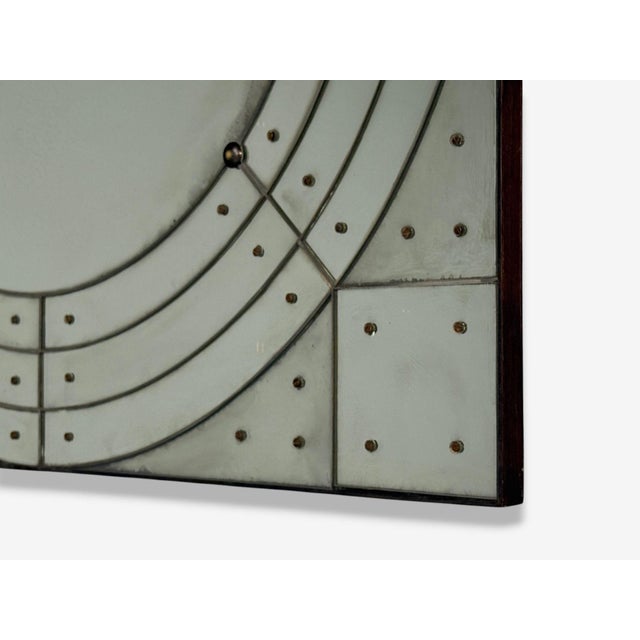 Art Deco Style, Antique Glass, Painted Wood, Square Venetian Wall Mirror For Sale - Image 9 of 10