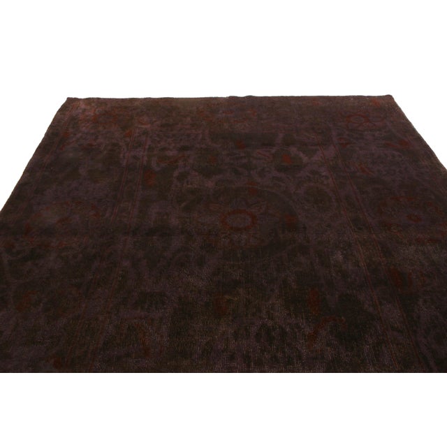2010s Rug & Kilim's Geometric Floral Deep Purple and Red Wool Rug For Sale - Image 5 of 7