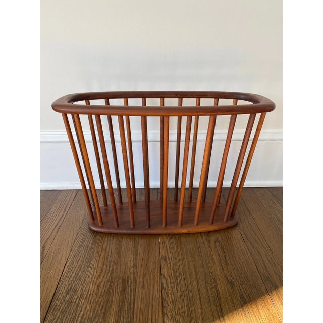 Arthur Umanoff 1960s Arthur Umanoff Walnut Magazine Rack For Sale - Image 4 of 10