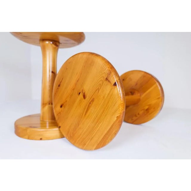 Scandinavian Modern Pine Stools, Sweden, 1970s, Set of 2 For Sale - Image 11 of 16
