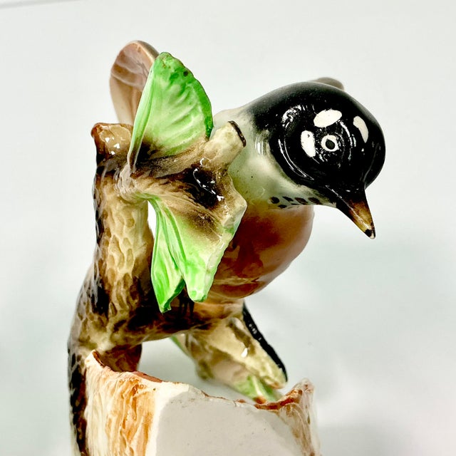 1950s Mid-Century Boho Chic Arts & Crafts Porcelain Robin Bookends - A Pair. For Sale - Image 9 of 12