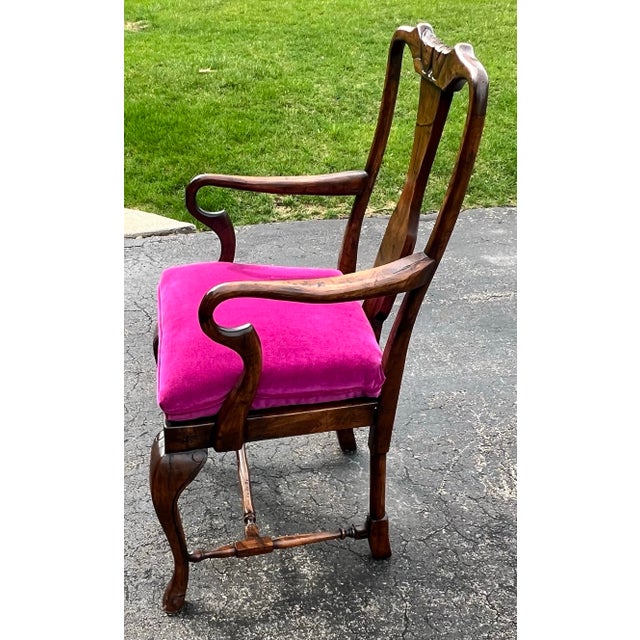 Guy Chaddock Almont Collection French Country Dining Chairs, Set of 8, Carved Wood With Custom Velvet Upholstery For Sale - Image 10 of 12