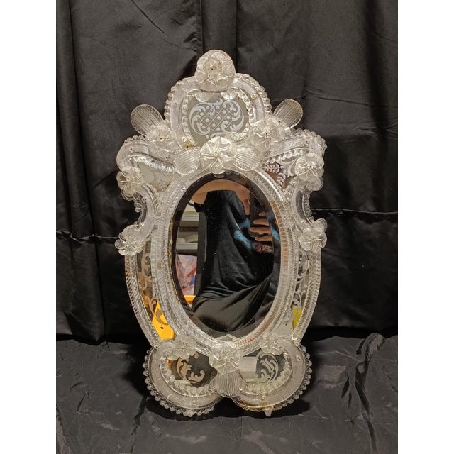 Antique Murano Glass Mirror, 1950s For Sale - Image 9 of 9