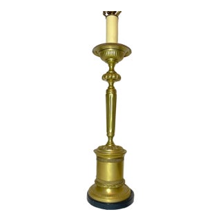 1980s Huge Large Vintage High Quality Speer Brass Bronze Marble Electric Table Lamp For Sale