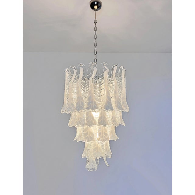 Vintage Italian Murano Chandelier in the style of Mazzega, 1990s For Sale - Image 4 of 18