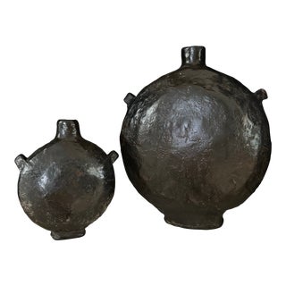 1970s Vintage Moroccan Handmade Vases- Set of 2 For Sale