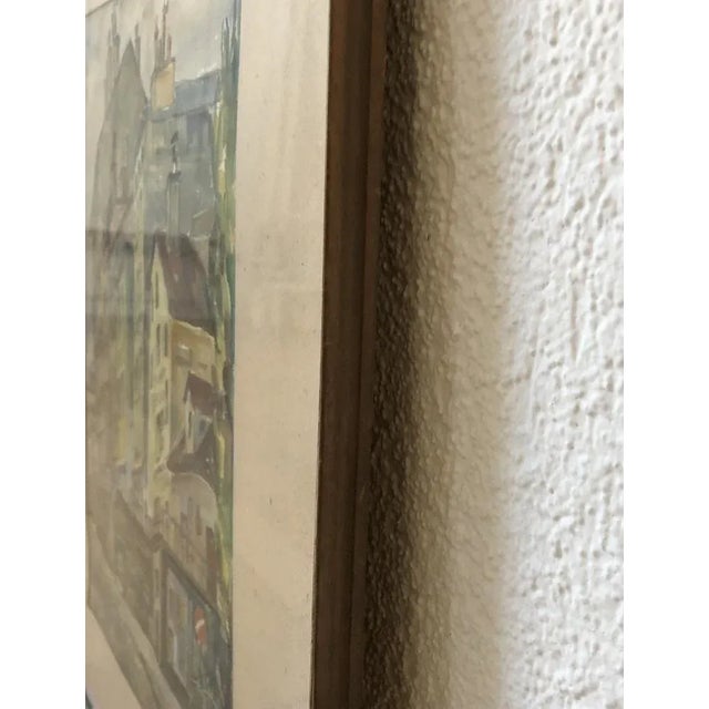 Paper Harry Urban, Les Terreaux, Genève, Watercolor on Paper, Framed For Sale - Image 7 of 9