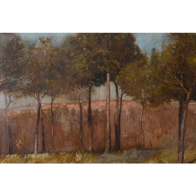 Golden Landscape with Distant Settlement, Reminiscent of Orange Road, Tarpon Springs, 1890s, Oil on Canvas For Sale - Image 3 of 7