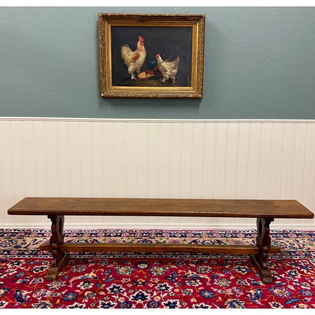 BEAUTIFUL Antique French Farmhouse Bench, Banquette or Window Seat 1920s-30s Handsome French Country farmhouse style...