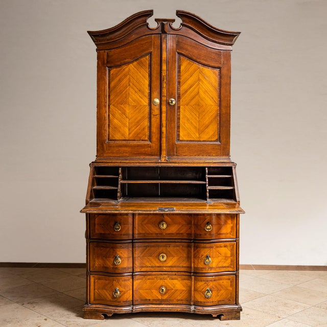 Wood Baroque Slant-Front Secretary, Mid-18th Century For Sale - Image 7 of 7