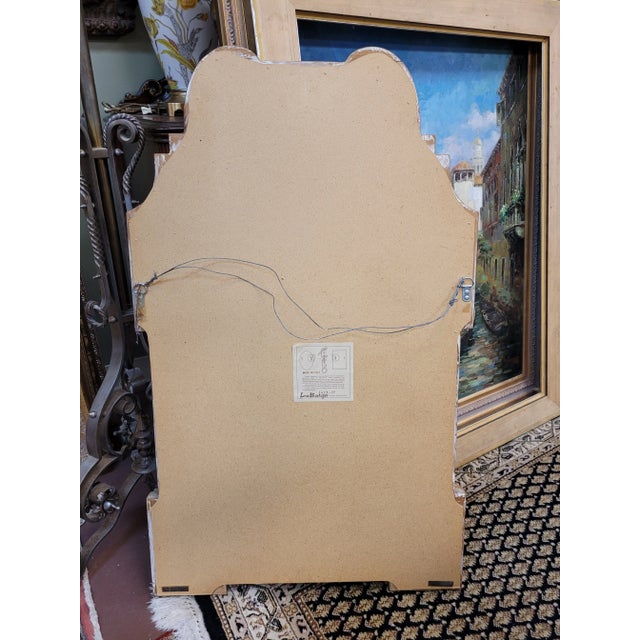 French Country LaBarge Bleach Wood Mirror For Sale - Image 3 of 8