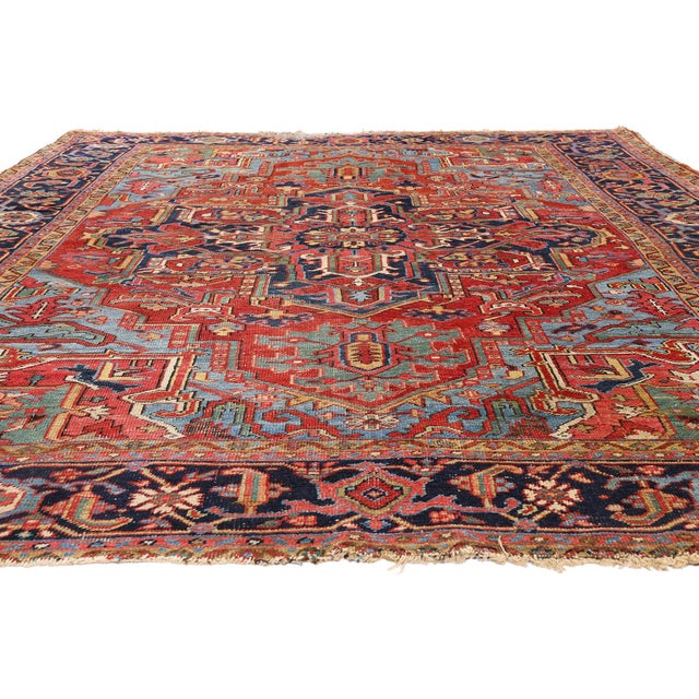Modern Late 19th Century Persian Heriz Rug, 08'10 X 10'10 For Sale - Image 3 of 10