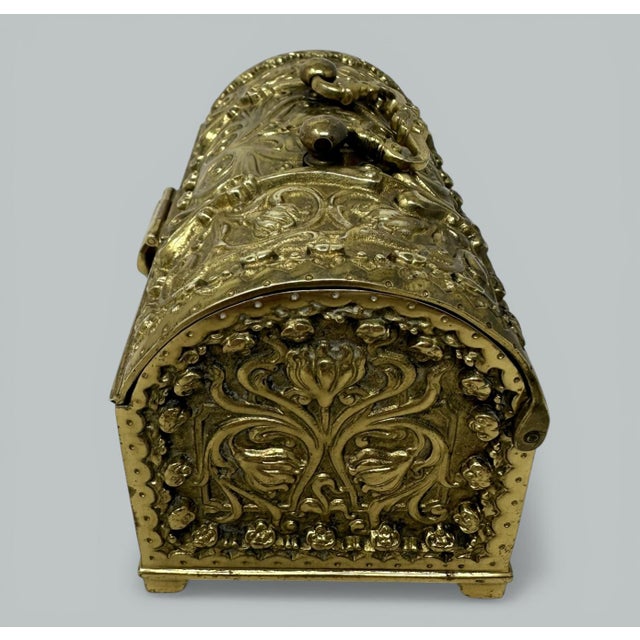 Late 19th Century Antique Vintage Ladys Ormolu Bronze Dore German Jewelery Box Casket Art Nouveau For Sale - Image 5 of 9
