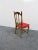 Hollywood regency Gold Gilt side chair , red upholstered seat
