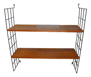Vintage String Shelf in Walnut, 1960s