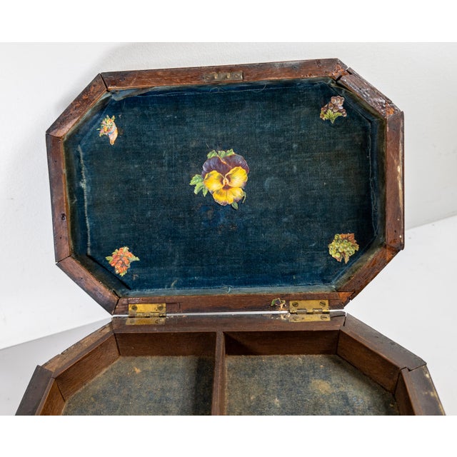19th Century American Folk Tramp Art Parquetry Inlaid Jewelry Box For Sale - Image 10 of 13
