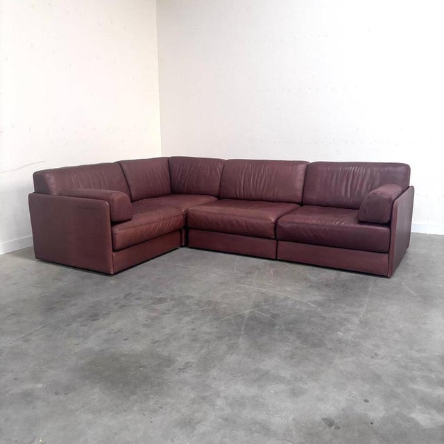 Vintage Modular Sofa in Brown Leather from de Sede, 1970s, Set of 4 For Sale - Image 3 of 18