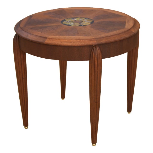 Wooden and Marquetry Side Table attributed to Maurice Dufrêne, 1930s For Sale