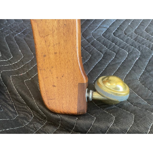 Wood Antique 1920s Solid Tiger Oak Swivel Bankers Desk Chair - Excellent Condition For Sale - Image 7 of 10