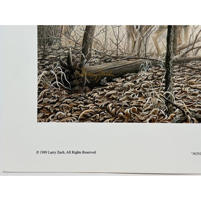 1980s 1980s November Frost - Whitetail Deer Larry Zach Deer on Frosty Morning Signed Print For Sale - Image 5 of 5
