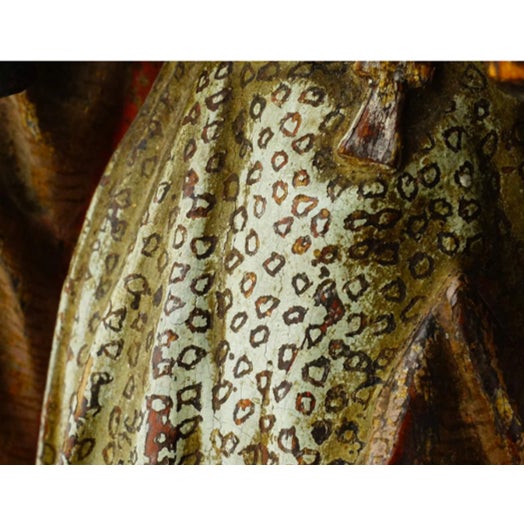 Antique European Polychrome & Gilt Carved Wood Figure of a Holy Bishop, Circa 1700 For Sale - Image 10 of 10