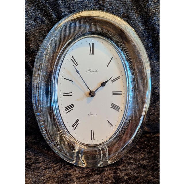 Vintage German Table Clock with Glass Case and White Metal Dial from Kienzle, 1970s, in Very Good conditions. Designed...