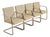 Mies Van Der Rohe Brno Style Mid-Century Modern Chrome Tubular Cantilever Club Chairs, Set of Four For Sale