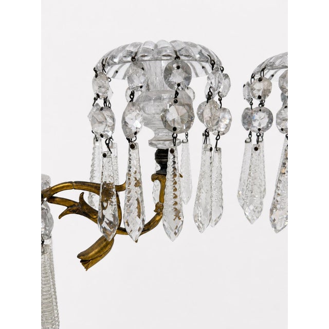 French Pair of French Louis XVI Style Cut-Crystal and Gilt-Metal Candelabra, Circa 1880–1900 For Sale - Image 3 of 13