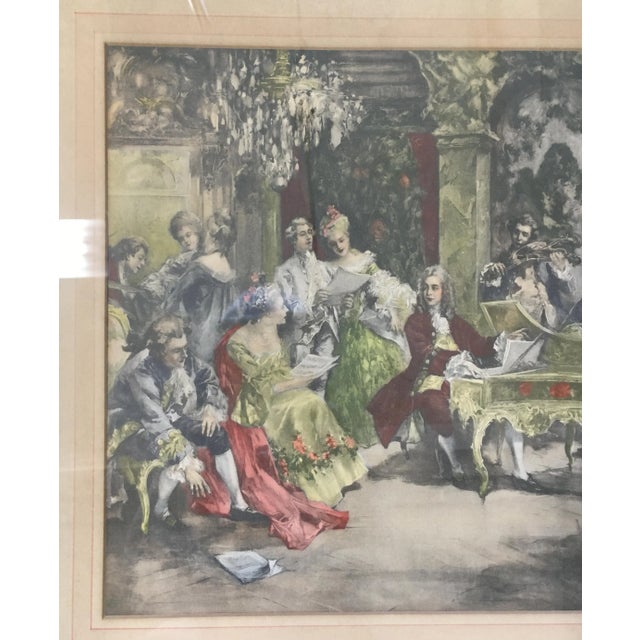 C. 1900 Vicente García De Paredes "The Recital" Lithograph in Gilt Ornate Frame For Sale - Image 4 of 8