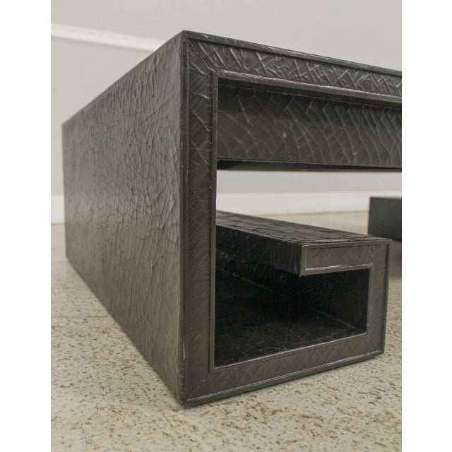 Baker Modern Design Crackle Finish Coffee Table For Sale - Image 10 of 13