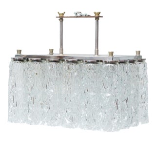 Two-Light Metal and Glass Pendant Light, 1970s For Sale