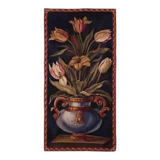 Flemish Tulips Handwoven Tapestry - 188 X 92 Cm (6'2" X 3'0") - Requires Rod Size 2 For Sale