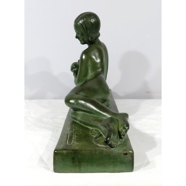 Art Deco Sculpture of La Demoiselle et le Chevreau by A. Godard, Early 1900s For Sale - Image 15 of 18