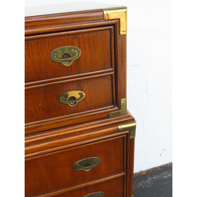 Brown Lexington Furniture Hollywood Regency Campaign Tall Chest of Drawers 6637 For Sale - Image 8 of 18