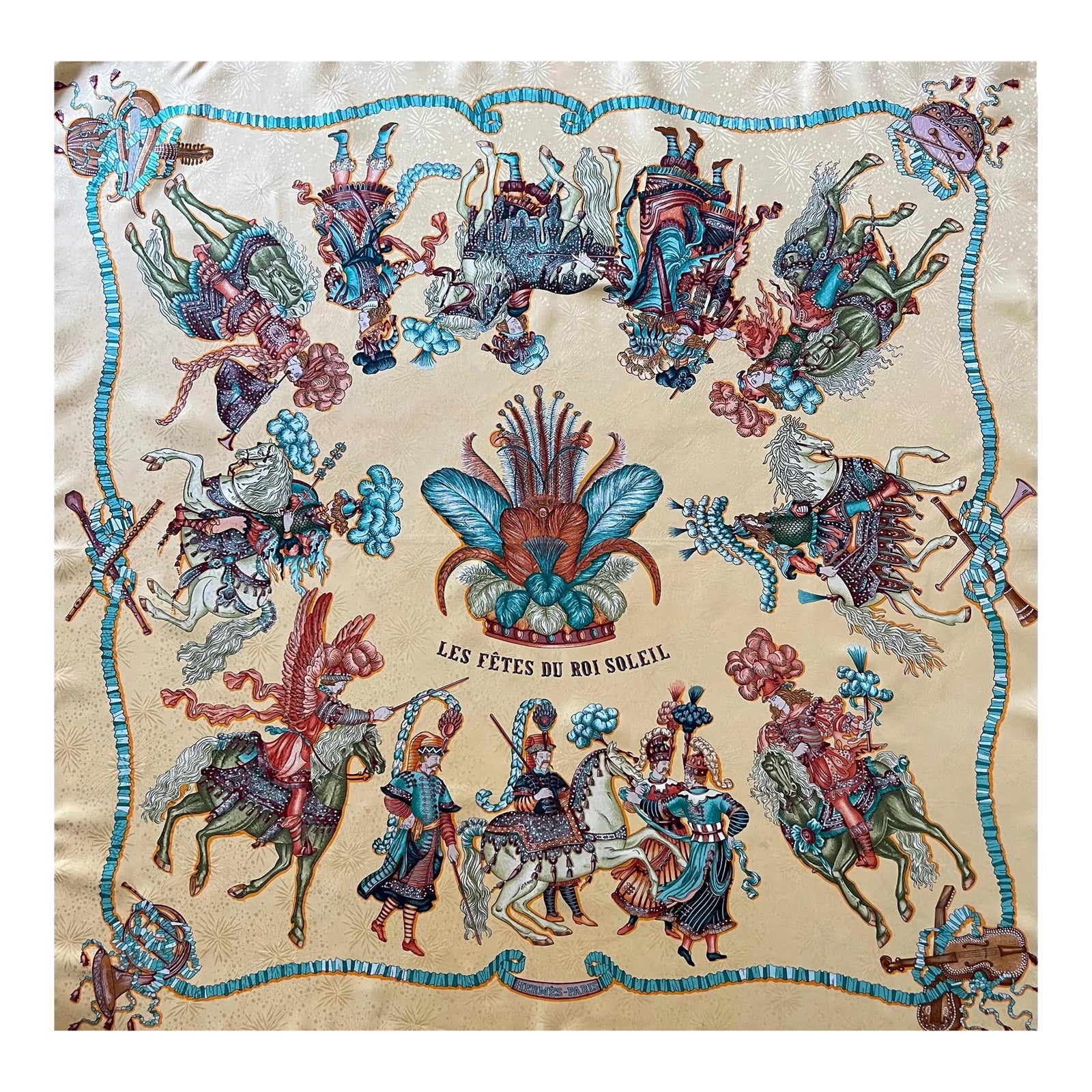 Hermès Silk Scarf « Les Fêtes Du Roi Soleil » 1994 | Chairish