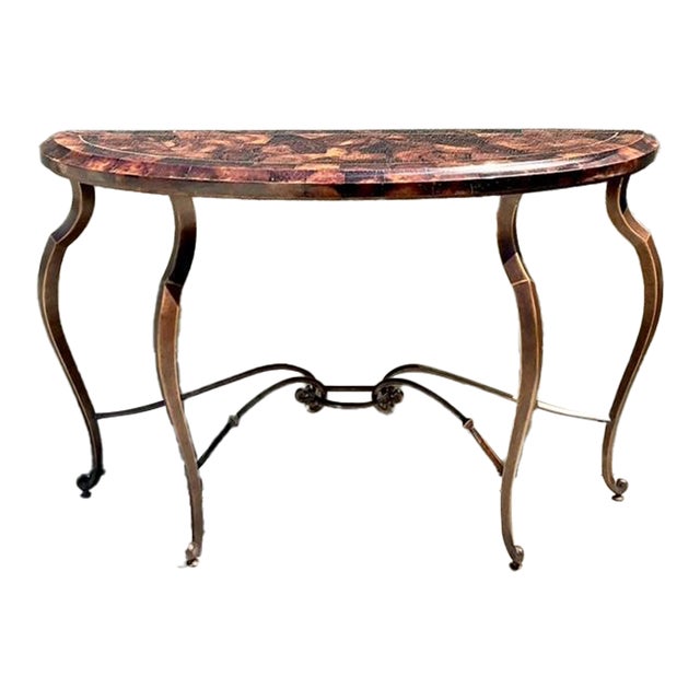 Vintage Maitland Smith Tessellated Coconut Shell Console Table For Sale