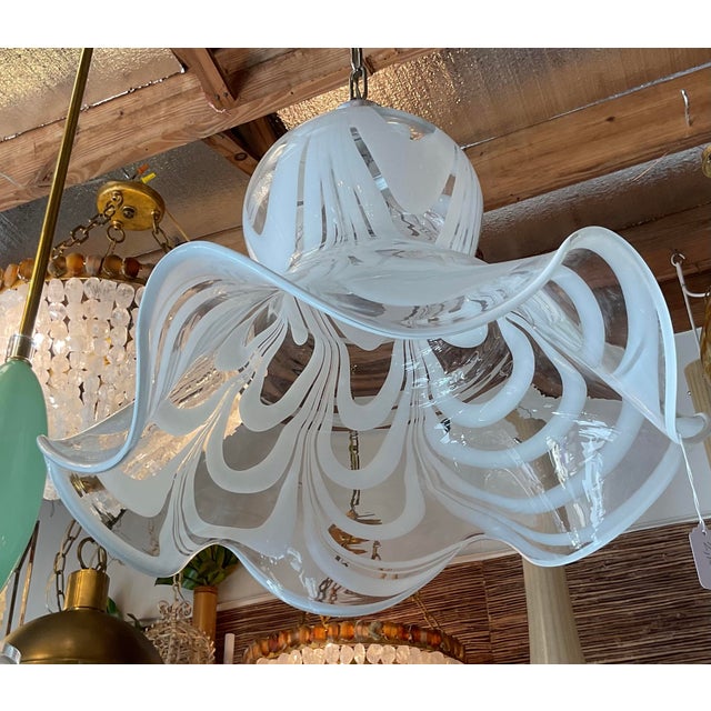 Transparent 1960s Murano Glass Mid Century Pendant For Sale - Image 8 of 8