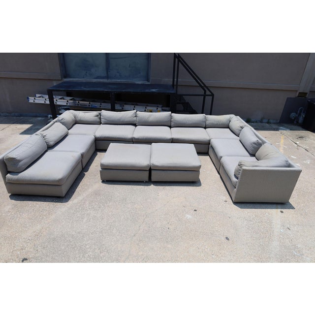 Milo Baughman Large Pit Sectional With 11 Pieces For Sale In Dallas - Image 6 of 7