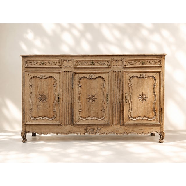 Wood Large Louis XV Carved Oak Three-Door Sideboard, 1870 For Sale - Image 7 of 7