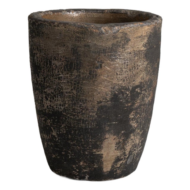 Mid 20th Century France Black Concrete Planter For Sale