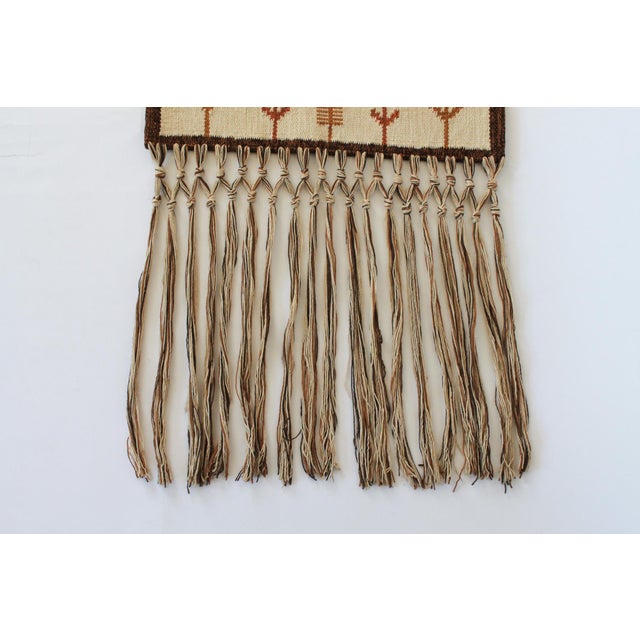 Mid-Century Modern Mid-Century Woven Wool Tapestry Wall Hanging For Sale - Image 3 of 7