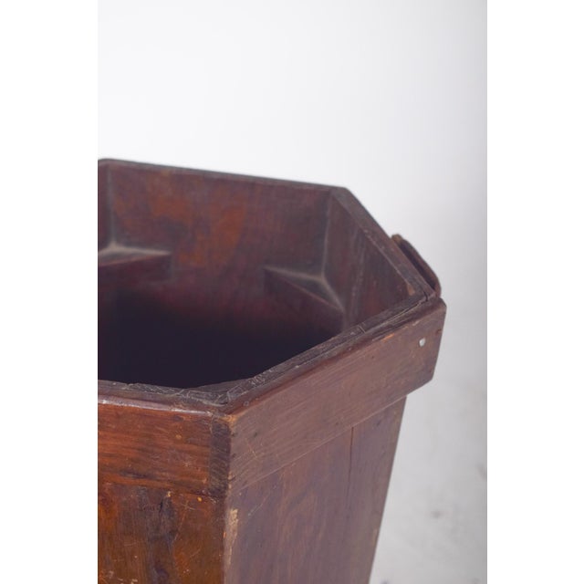 Wood Mid-Century Portuguese Hexagonal Trash Can, 1950s For Sale - Image 7 of 9
