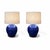 Mid-Century Modern Pair of Cobalt Glazed Ceramic Table Lamps For Sale - Image 3 of 12