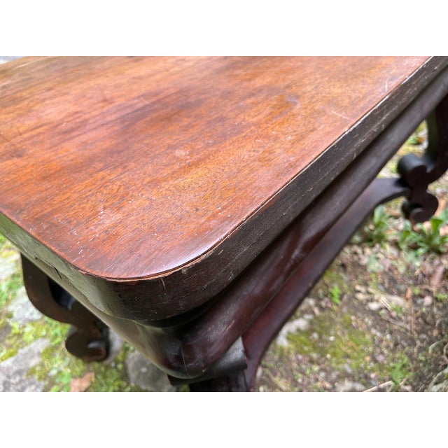 Art Nouveau Antique Wooden Desk Console Table For Sale - Image 3 of 9