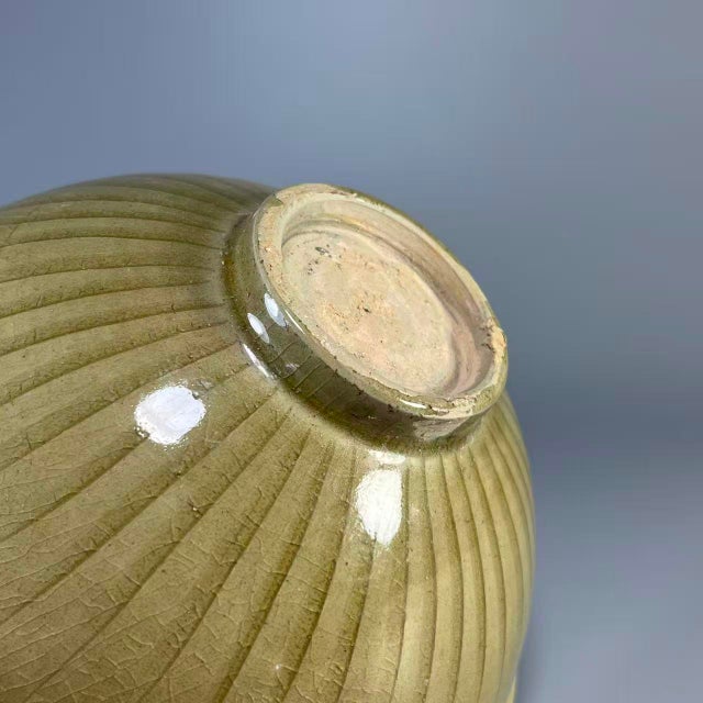 Ceramic Northern Song Dynasty Chinese Longquan Celadon Carved Floral Bowl For Sale - Image 7 of 7