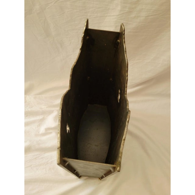 Metal Michael Burns Brutalist Torch Cut Vase For Sale - Image 7 of 10